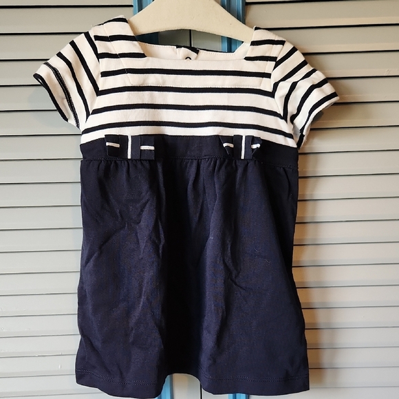 Jacadi Paris Navy & White Striped Dress - Picture 1 of 12